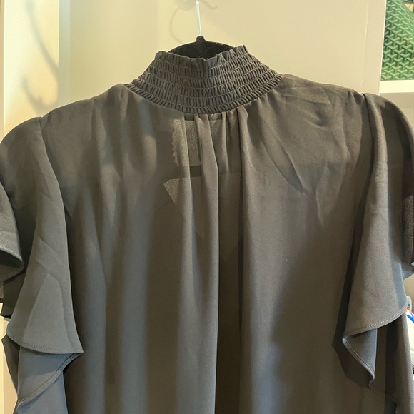 Tahari Black Ruffle Sleeve Women's Top - Picture 4 of 4